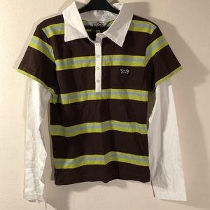 [Retro Fox] Boy’s Rugby Shirt w Collar sz L NWOT